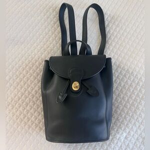 vintage Coach black/baby leather mini backpack with gold accent